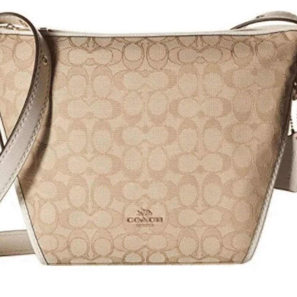 Coach Purse Bag Light Khaki Chalk Small Dufflette NWTs SIG Classic Beauty - Picture 12 of 12